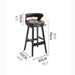 MIRODEMI® High-Leg Bar Stool with Backrest Made of Solid Wood Details Parameters