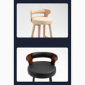MIRODEMI® High-Leg Bar Stool with Backrest Made of Solid Wood Details