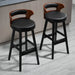 MIRODEMI® High-Leg Bar Stool with Backrest Made of Solid Wood image | luxury furniture | bar decor | bar furniture