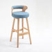 MIRODEMI® High-Leg Bar Stool with Backrest Made of Solid Wood Details