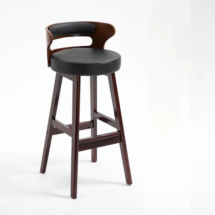 MIRODEMI® High-Leg Bar Stool with Backrest Made of Solid Wood image | luxury furniture | decor 