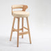 MIRODEMI® High-Leg Bar Stool with Backrest Made of Solid Wood image