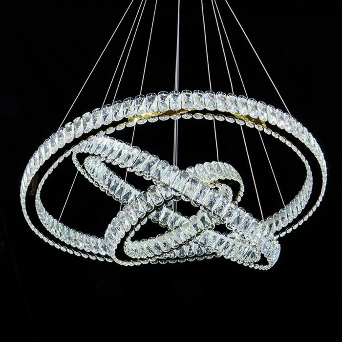 MIRODEMI® Hinwil | Ring Design Chrome Crystal Chandelier for Living Room