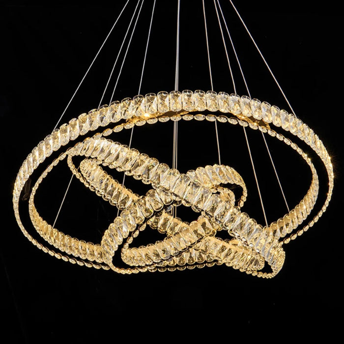 MIRODEMI® Hinwil | Ring Design Gold/Chrome Crystal Lighting for Living Room