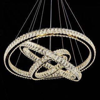 MIRODEMI® Hinwil | Ring Design Gold/Chrome Crystal Lamp for Living Room