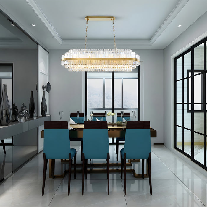 MIRODEMI Hoei Modern Large Lux Crystal Gold Chandelier For Dining Room