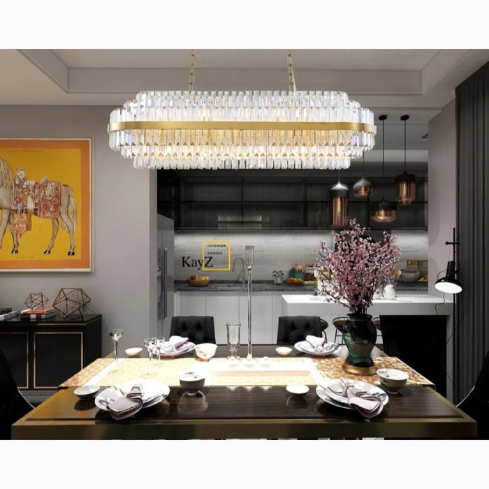 MIRODEMI Hoei Modern Large Lux Crystal Gold Chandelier For Kitchen