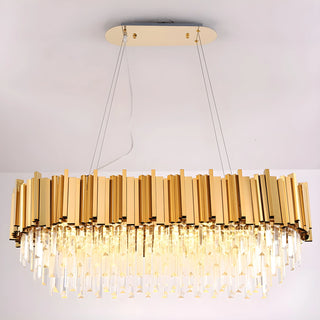 MIRODEMI Hooglede | Rectangle Gold Stylish Modern Chandelier for House