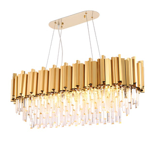 MIRODEMI Hooglede | Great Rectangle Gold Stylish Modern Chandelier for Dining room