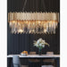 MIRODEMI® Hooglede | Gorgeous Rectangle Gold Stylish Modern Chandelier for Dining room