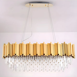 MIRODEMI Hooglede | Perfect Rectangle Gold Stylish Modern Chandelier for Dining Room