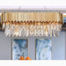 MIRODEMI® Hooglede | Perfect Rectangle Gold Stylish Modern Chandelier for Dining room