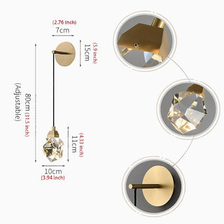 MIRODEMI® Horgen | Gold Diamond Design Crystal Wall Lamp | wall light | wall sconces