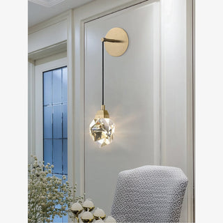 MIRODEMI® Horgen | Gold Diamond Design Crystal Wall Lamp | wall light | wall sconces