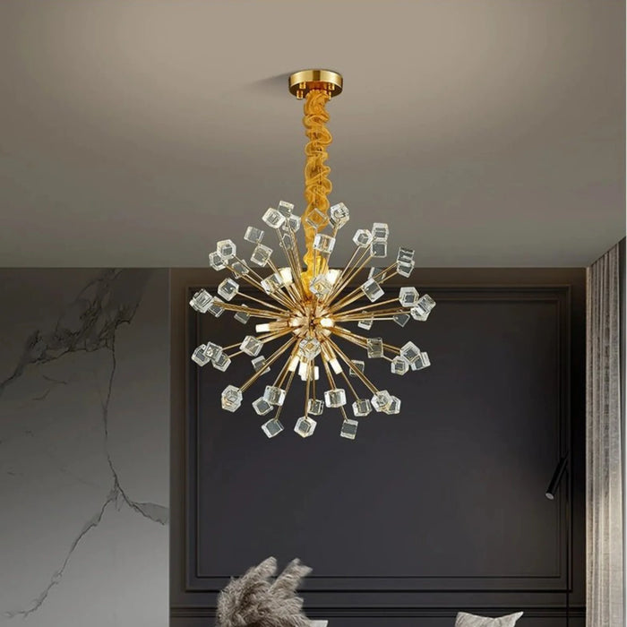 MIRODEMI® Horw | Colorful Stone Gold Chandelier for Bedroom