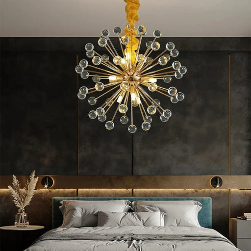 MIRODEMI® Horw | Clear Stone Gold Crystal Chandelier for Bedroom