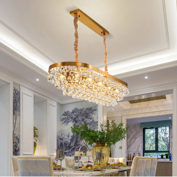 MIRODEMI® Houffalize | Gold/Black Crystal Round Chandelier for Living Room