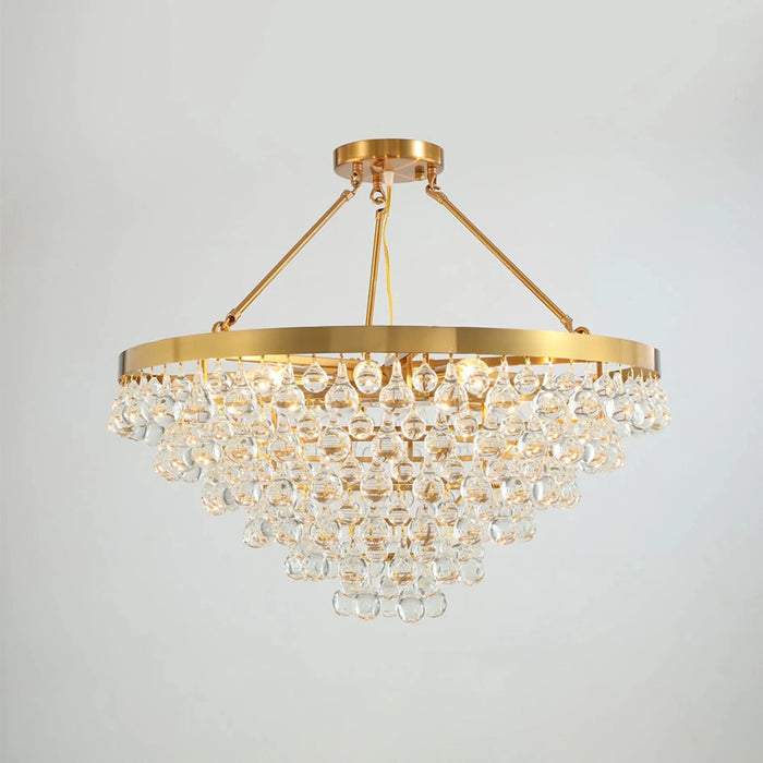 MIRODEMI® Houffalize | Gold/Black Crystal Round Chandelier for Hotel