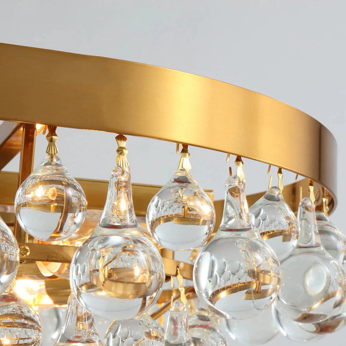 MIRODEMI® Houffalize | Gold/Black Crystal Round Light for Living Room