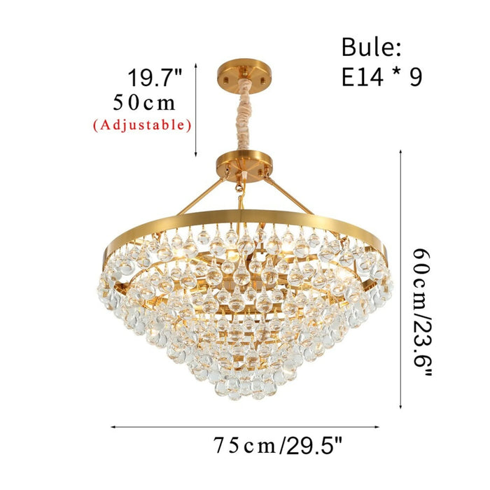 MIRODEMI® Houffalize | Gold/Black Crystal Round Light Fixture for Living Room