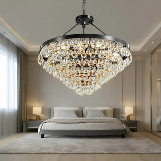 MIRODEMI® Houffalize | Creative Crystal Round Black Chandelier for Bedroom