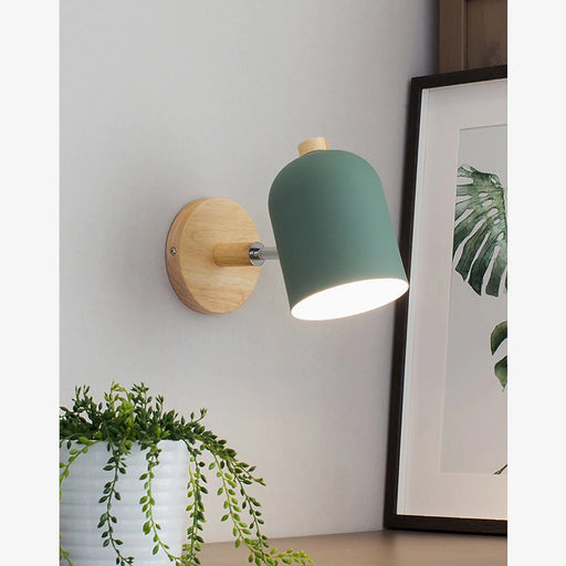 MIRODEMI® Huttwil | Nordic Wooden Colorful Macaroon Wall Sconce