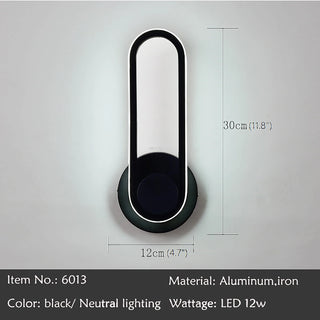 MIRODEMI® Ibiza | Black/White Iron Adjustable LED Wall Sconce