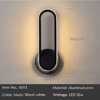 MIRODEMI® Ibiza | Black/White Iron Adjustable LED Wall Sconce