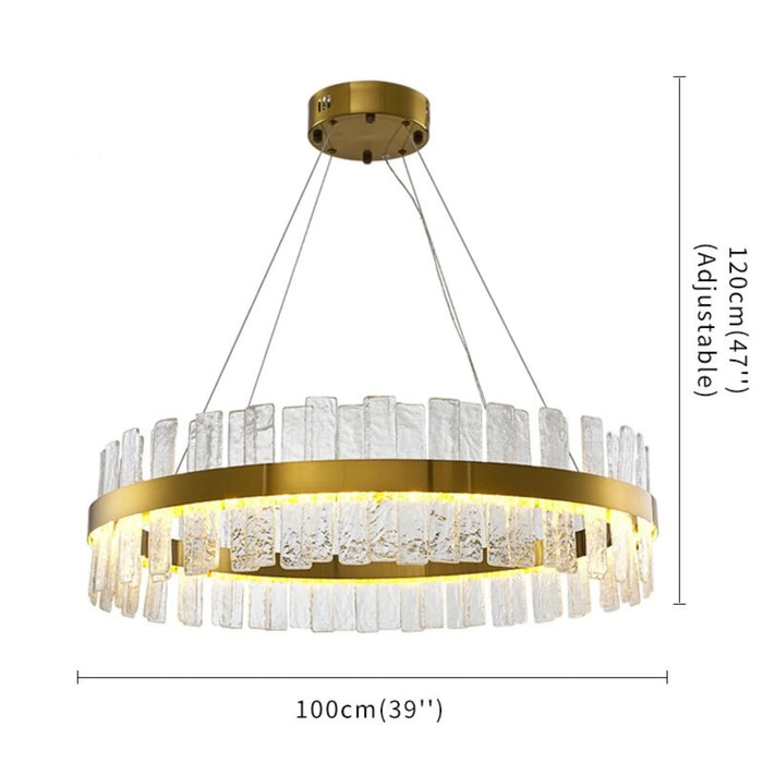 MIRODEMI® Ieper | Luxury Glass Round Led Chandelier for Living Room