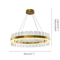 MIRODEMI® Ieper | Gold Glass Round Led Chandelier for Kitchen