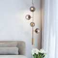 MIRODEMI® Iglesias Luxury LED Pendant Light in the Shape of Glass Ball for Dining Room Warm Light / Gold / Smoky Glass