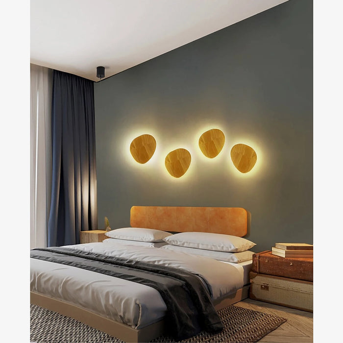 MIRODEMI® Illnau-Effretikon | Round/Oval Wooden Wall Sconce | wall ligth | wall lamp