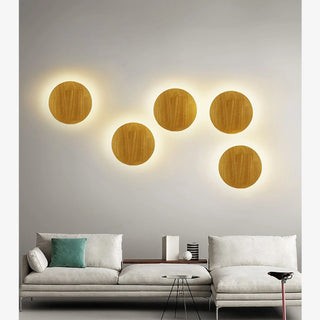 MIRODEMI® Illnau-Effretikon | Round/Oval Wooden Wall Sconce