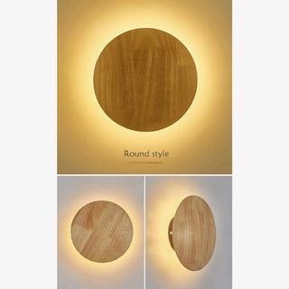 MIRODEMI® Illnau-Effretikon | Round/Oval Wooden Wall Sconce