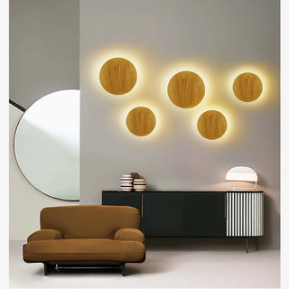 MIRODEMI® Illnau-Effretikon | Round/Oval Wooden Wall Sconce