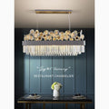 MIRODEMI Ilonse Outstanding Gold/Black Crystal Rectangle Chandelier For Restaurant