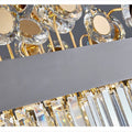 MIRODEMI Ilonse Outstanding Gold/Black Crystal Rectangle Chandelier Lamp Base