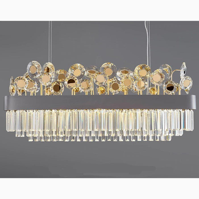 MIRODEMI Ilonse Outstanding Gold/Black Crystal Rectangle Chandelier For Home Decoration