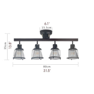 MIRODEMI® Imola | Japanese Wood Track Multi-Headed LED Ceiling Lamp for Restaurant