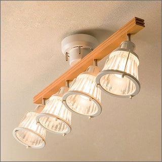 MIRODEMI® Imola | Japanese Wood Track Multi-Headed LED Ceiling Lamp for Restaurant