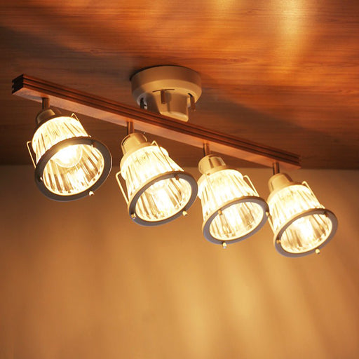 MIRODEMI® Imola | Japanese Wood Track Multi-Headed LED Ceiling Lamp for Restaurant