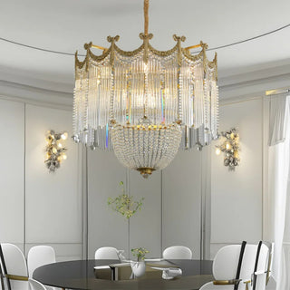 MIRODEMI® Imperia | Gorgeous Crystal Copper LED Chandelier for Dining Room, Bedroom