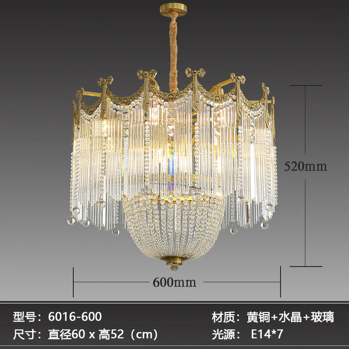 MIRODEMI® Imperia | Gorgeous Crystal Copper LED Chandelier for Dining Room, Bedroom