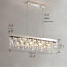 MIRODEMI® Incisa Scapaccino | Chrome Rectangular Crystal LED Chandelier for Dining Room, Kitchen, Scheme