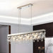 MIRODEMI® Incisa Scapaccino | Chrome Rectangular Crystal LED Chandelier for Dining Room, Kitchen Island