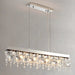 MIRODEMI® Incisa Scapaccino | Chrome Rectangular Crystal LED Chandelier for Dining Room, Kitchen