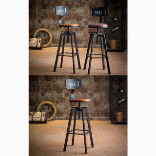 MIRODEMI® Industrial-Styled Iron Rotating and Lifting Bar Stool No.1 