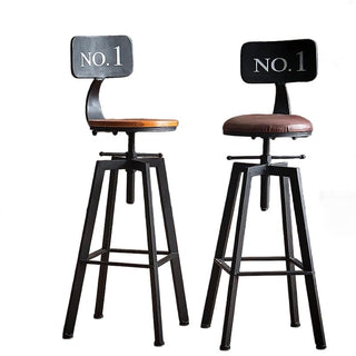 MIRODEMI® Industrial-Styled Iron Rotating and Lifting Bar Stool No.1 for Bar