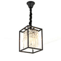MIRODEMI Inverno e Monteleone | Square Crystal Hanging LED Chandelier Black
