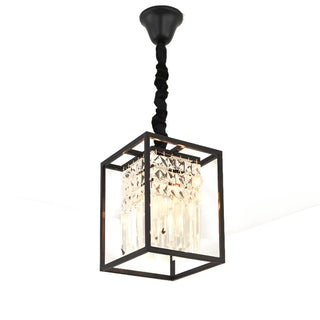 MIRODEMI Inverno e Monteleone | Square Crystal Hanging LED Chandelier Black